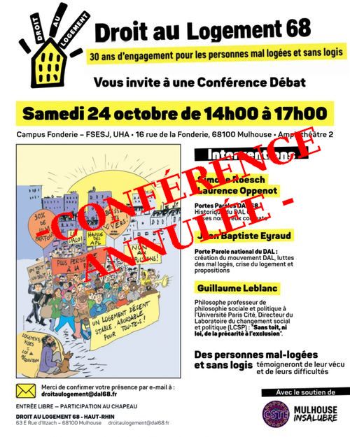 LES 30 ANS DU DAL  (DROIT AU LOGEMENT)  -  conférence-débat