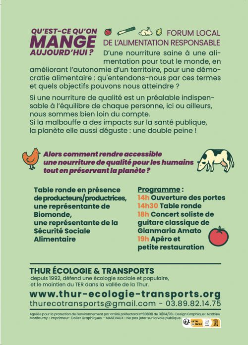 Forum de l'alimentation responsable - Qu'est ce qu'on mange aujourd'hui ?