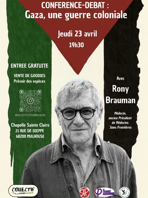 Conférence-débat : Gaza, une guerre coloniale. Avec Rony Brauman