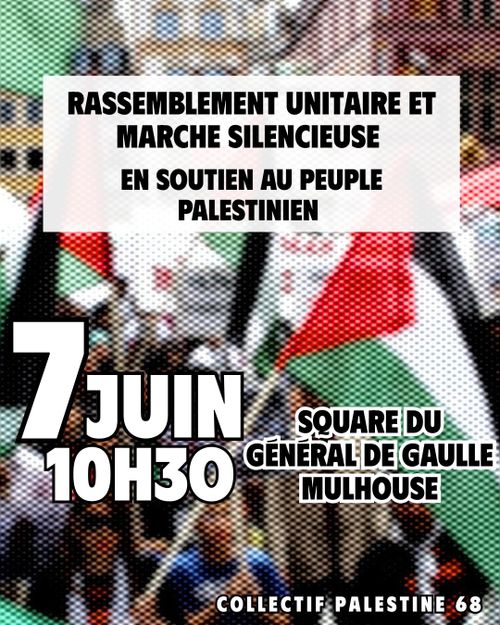 Rassemblement unitaire et marche silencieuse en soutien au peuple palestinien 